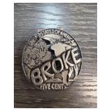 Modified Nickel Money Clip Featuring Broke D