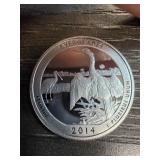 2014 Silver Everglades Quarter Dollar Coin