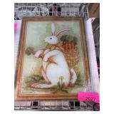 Decorative Plaque With Bunny Illustration