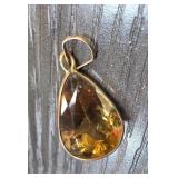 14k Gold Pendant with Topaz Stone