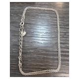 Sterling Silver Chain Necklace with Heart Charm