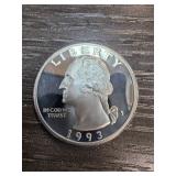 1993 Silver Proof Quarter Dollar