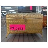 Gold-Tone Decorative Trinket Jewelry Box