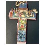 Jim Shore Nativity Scene Cross Ornament