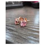 Sterling Silver Pink Gemstone Earrings