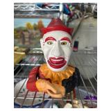 Painted Cast Iron Clown Mechanical Bank