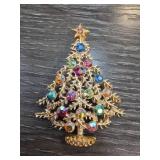 Weiss Christmas Tree Rhinestone Brooch
