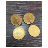 Gold-Tone Coin Dangle Clip-On Earrings