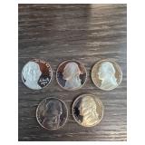 Five Proof Jefferson Nickels