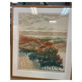 Framed Landscape Artwork Titled Red Earth