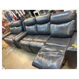 Dark Leather Reclining Sectional Sofa Set