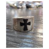 Sterling Silver Ring with Cross Design