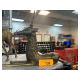 Brass Deer Figurine with Detailed Antlers