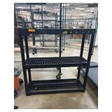 Black Three-Tier Plastic Shelving Unit