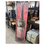 Wooden Wall Art With Wine Bottle Design