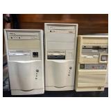 Three Vintage Desktop Computer Towers