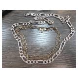 Sterling Silver Chain Lot, 107g Total Weight