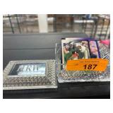 Glass Tray With Sports Trading Cards