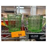 Vaseline Glass Creamer and Sugar Set