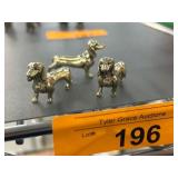 Three Brass Dachshund Figurines