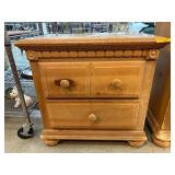 Wooden Two-Drawer Side Table