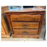 Wooden Three-Drawer Nightstand