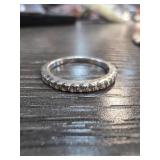 Sterling Silver Ring With Clear Stones