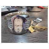 Metal Bangle Watch and Chain Lot