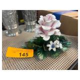 Handcrafted Capodimonte Porcelain Floral Figurine