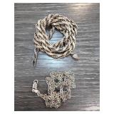 Two Sterling Silver Chains 50g
