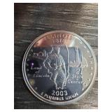 Illinois State 2003 Silver Quarter Coin