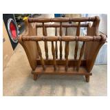 Wooden Magazine Rack with Spindle Design