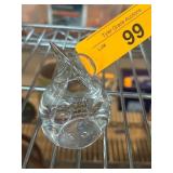 Clear Glass Bird Figurine with Abstract Design