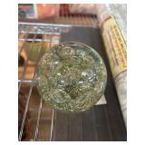 Clear Glass Paperweight With Bubbles