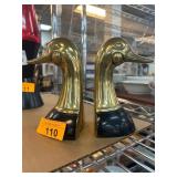 Brass Duck Head Bookends, Made in Korea