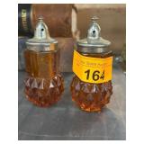 Indiana Glass Amber Salt Pepper Shakers