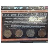 Historic Five Cent Piece Collection With COA