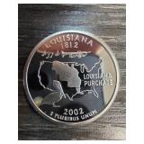 2002 Louisiana Silver Quarter Proof Coin