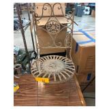 Decorative Metal Chair with Ornate Detailing