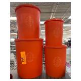 Four Vintage Tupperware Canisters