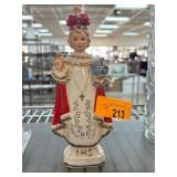 Porcelain Infant Jesus Figurine in Red Robes