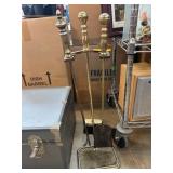 Brass Fireplace Tool Set With Stand