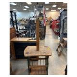 Wooden Table Lamp with Integrated Shelf