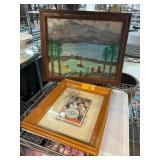 Framed Artwork and Advertisement Collection