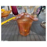 Iridescent Carnival Glass Vase