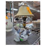 Lladro Figurine with Damage and Partylite Lamp