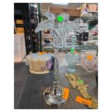 Crystal Flower Vase With Silver-Tone Stem