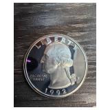 1992 Silver United States Quarter Dollar