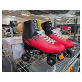 Red and Black Roller Skates With Flames