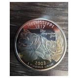2002 Mississippi Quarter Dollar Silver Coin